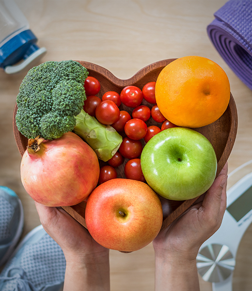 Fruit, vegetables, and athletic gear