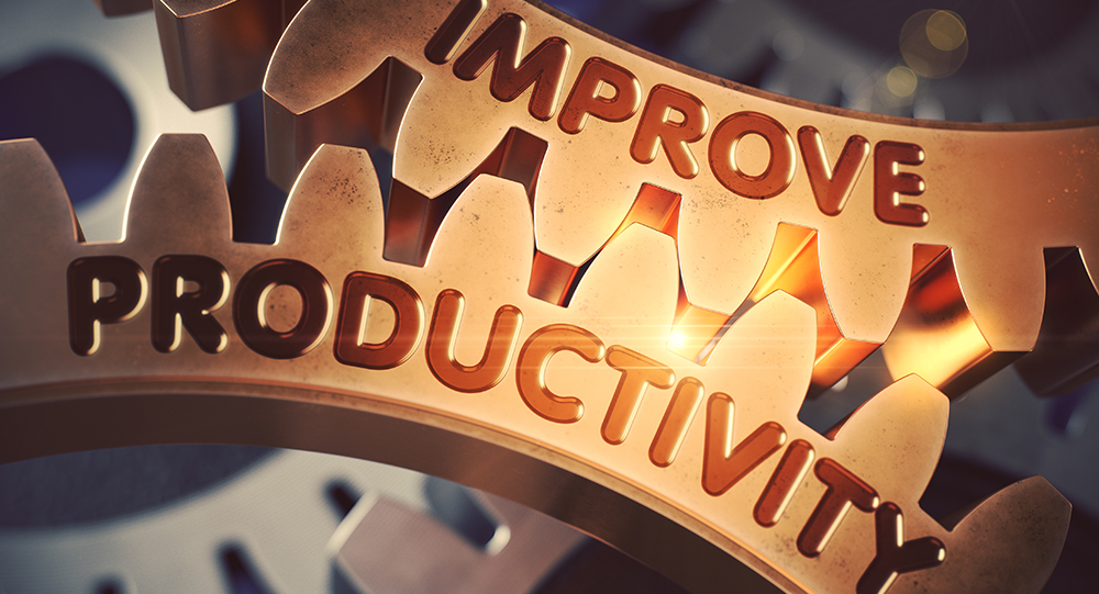 Gears with Improve Productivity engraved on them