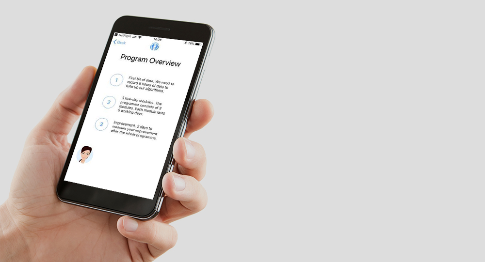 Program Overview screen on mobile app